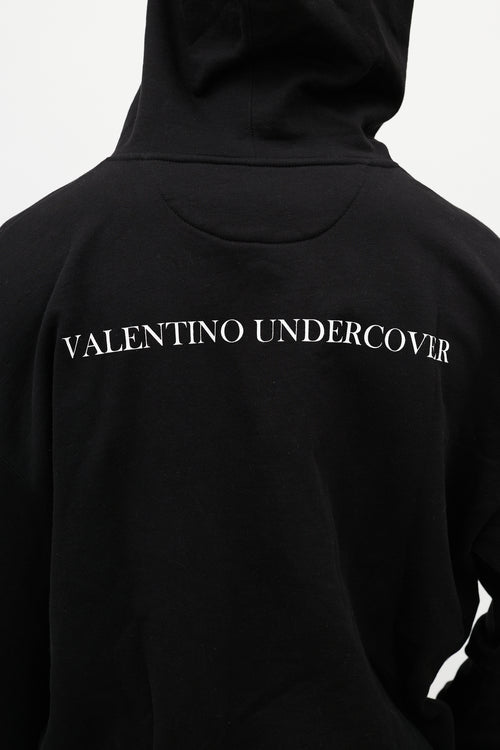 Valentino X Undercover Black & Multicolour UFO Logo Hoodie