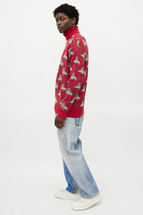 Valentino X Undercover Red & Grey UFO Knit Turtleneck
