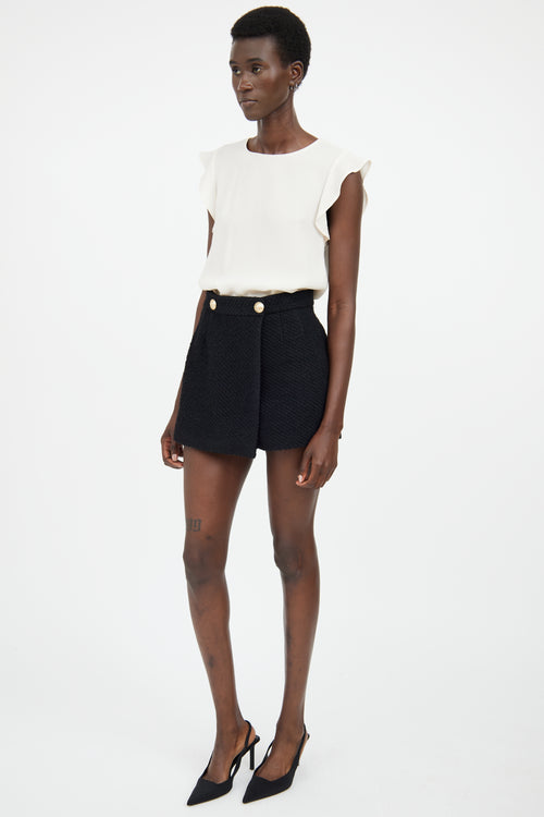 Red Valentino Black Wool Skort