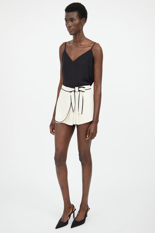 Red Valentino Cream & Black Bow Skort