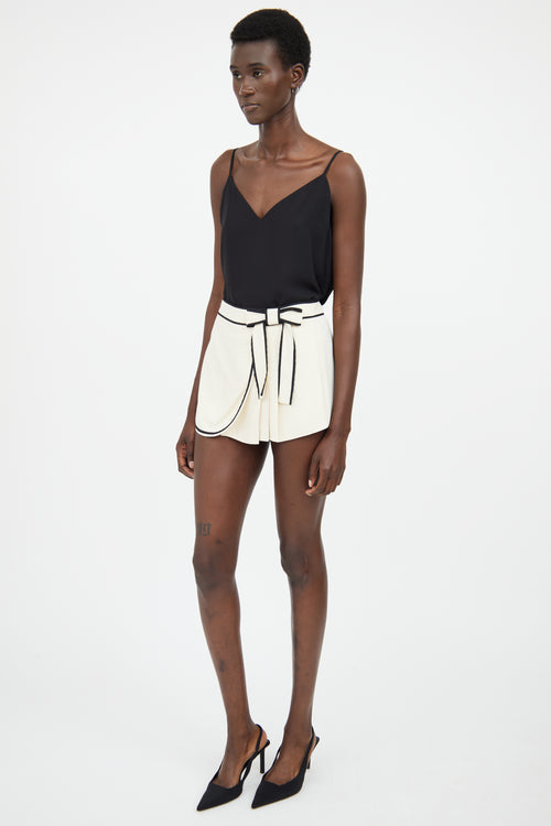 Red Valentino Cream & Black Bow Skort