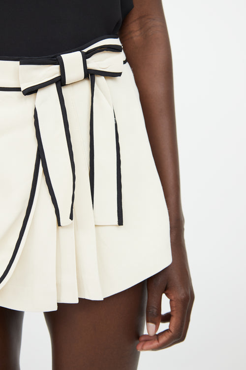 Red Valentino Cream & Black Bow Skort