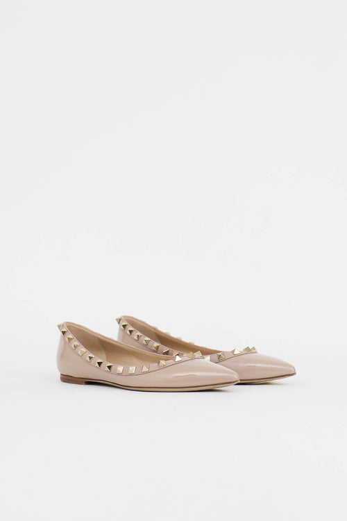 Valentino Patent Rockstud Flat