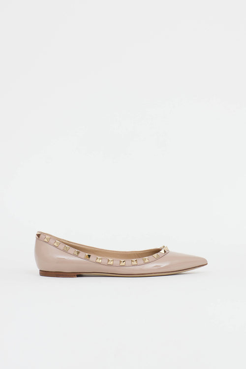 Valentino Patent Rockstud Flat