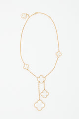 Van Cleef & Arpels 18K Gold & Pearl Magic Alhambra 6 Motif Necklace