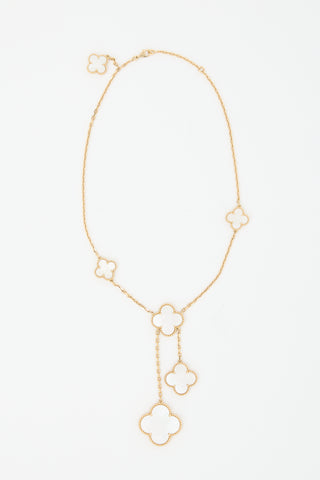 Van Cleef & Arpels 18K Gold & Pearl Magic Alhambra 6 Motif Necklace