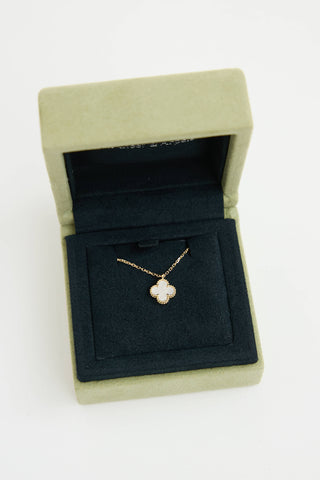 Van Cleef & Arpels 18K Yellow Gold Sweet Alhambra Pearl Necklace