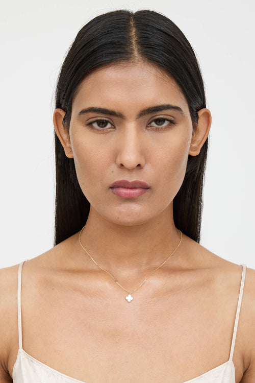 Van Cleef & Arpels 18K Yellow Gold Sweet Alhambra Pearl Necklace