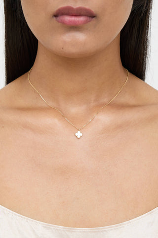 Van Cleef & Arpels 18K Yellow Gold Sweet Alhambra Pearl Necklace