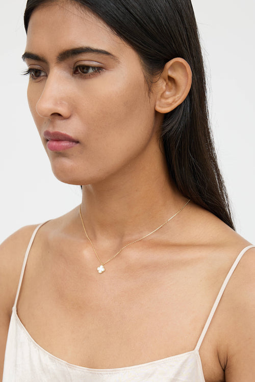 Van Cleef & Arpels 18K Yellow Gold Sweet Alhambra Pearl Necklace