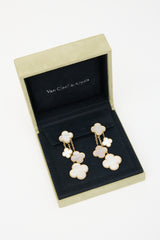 Van Cleef & Arpels 18K Gold & Pearl Magic Alhambra 4 Motif Earrings