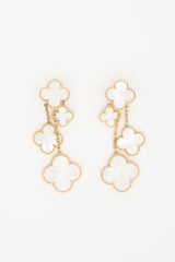 Van Cleef & Arpels 18K Gold & Pearl Magic Alhambra 4 Motif Earrings