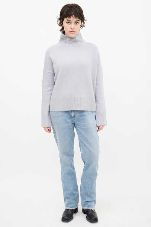 Vanessa Bruno Blue Wool Knit Turtleneck Sweater