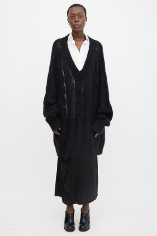 Vaquera Mohair Oversized Cable Knit Sweater