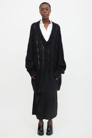 Vaquera Mohair Oversized Cable Knit Sweater