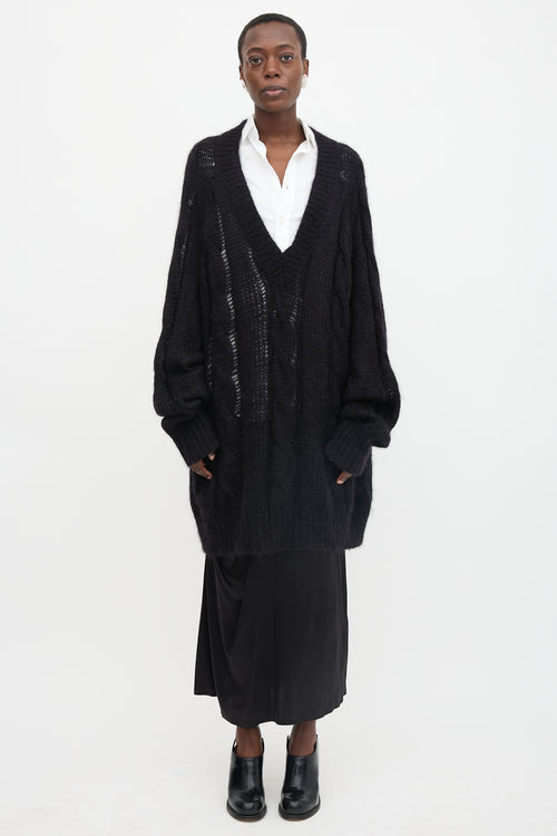 Vaquera Mohair Oversized Cable Knit Sweater