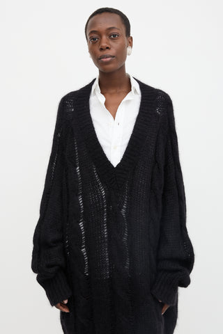 Vaquera Mohair Oversized Cable Knit Sweater