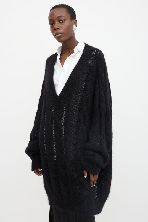 Vaquera Mohair Oversized Cable Knit Sweater