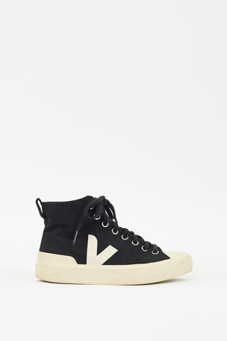 Veja Black & Cream Canvas Wata II Pierre High Top Sneaker