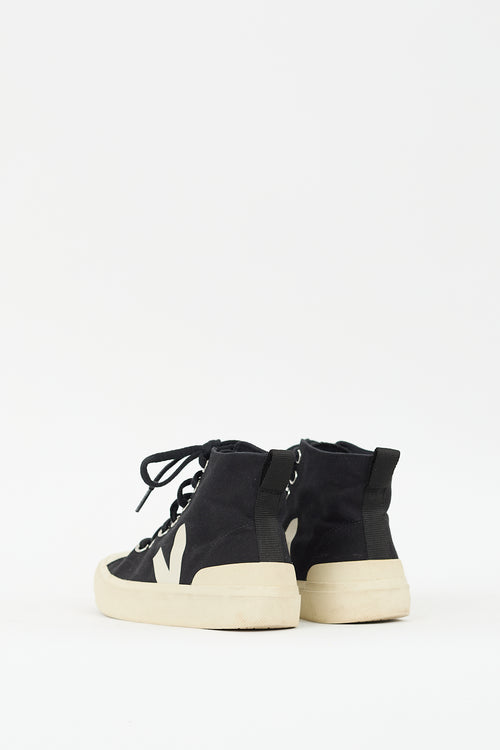 Veja Black & Cream Canvas Wata II Pierre High Top Sneaker