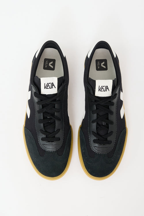 Veja Black Canvas & Suede Volley Sneaker