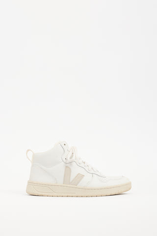 Veja White & Cream Leather V-15 Sneaker