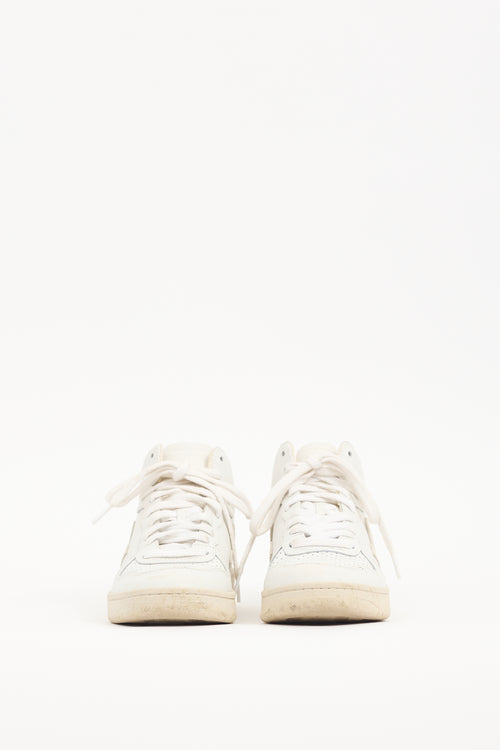 Veja White & Cream Leather V-15 Sneaker