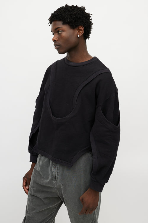 Vejas Black Layered Interlocking Sweatshirt