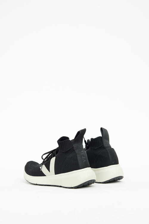 Rick Owens x Veja Black & White Sock Sneaker