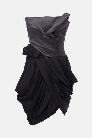 Vera Wang Silk Draped Mini Dress