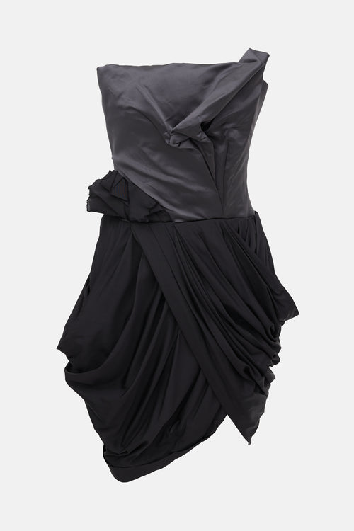 Vera Wang Silk Draped Mini Dress
