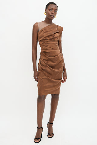 Vera Wang Silk One Shoulder Dress