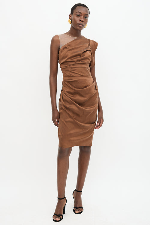 Vera Wang Silk One Shoulder Dress