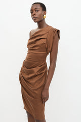 Vera Wang Silk One Shoulder Dress