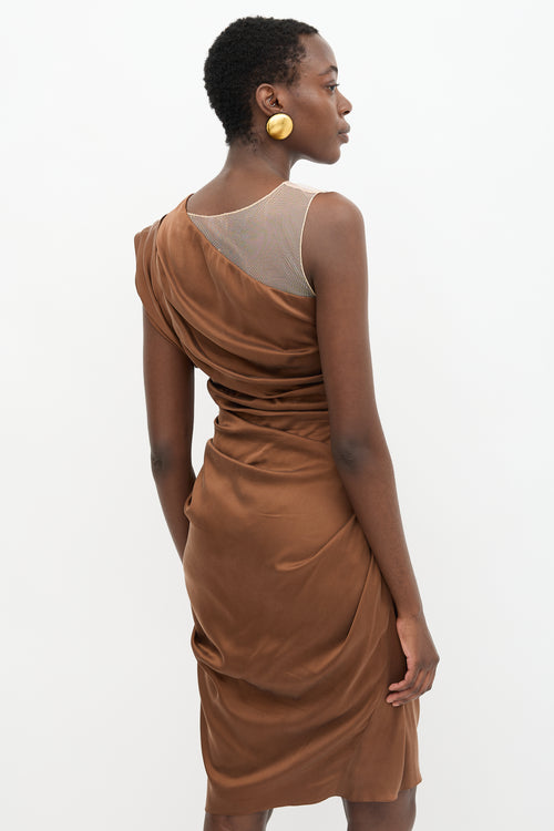 Vera Wang Silk One Shoulder Dress