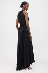 Vera Wang Silk Satin & Tulle Maxi Dress