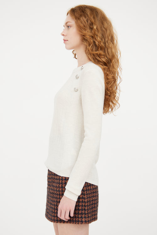 Veronica Beard Beige Wool Knit Sweater