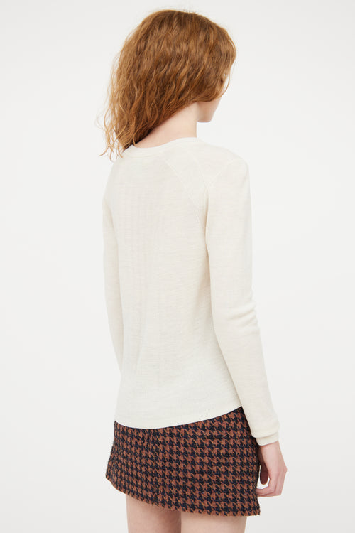 Veronica Beard Beige Wool Knit Sweater