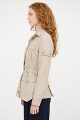 Veronica Beard Beige & Multicolour Plaid Blazer