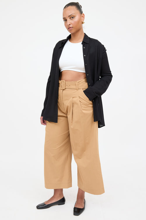 Veronica Beard Wide Leg Pleated Trouser