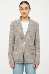 Veronica Beard Plaid Woven Blazer