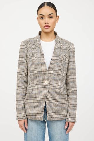 Veronica Beard Plaid Woven Blazer
