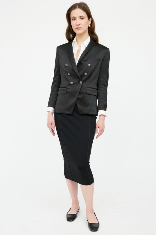 Veronica Beard Double Breasted Satin Blazer
