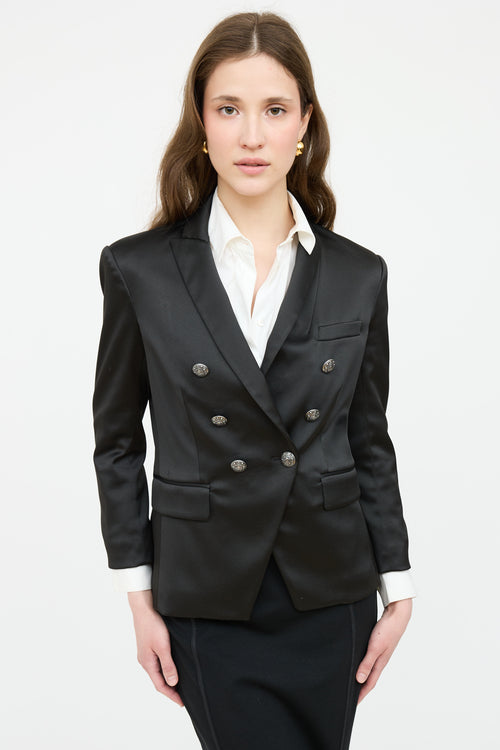 Veronica Beard Double Breasted Satin Blazer