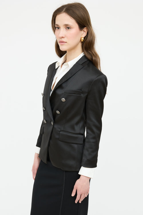Veronica Beard Double Breasted Satin Blazer