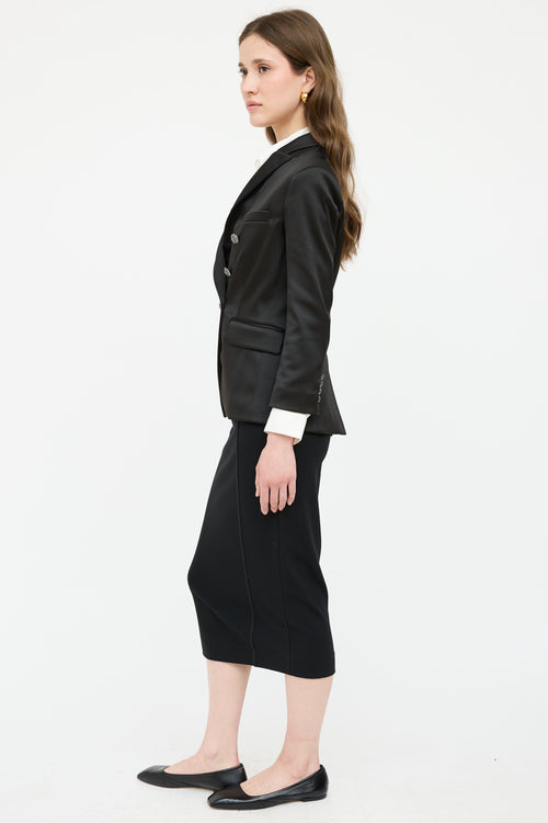 Veronica Beard Double Breasted Satin Blazer