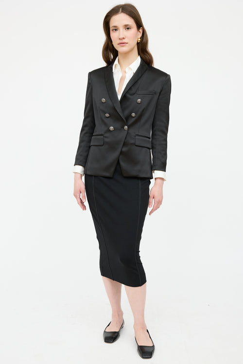 Veronica Beard Double Breasted Satin Blazer
