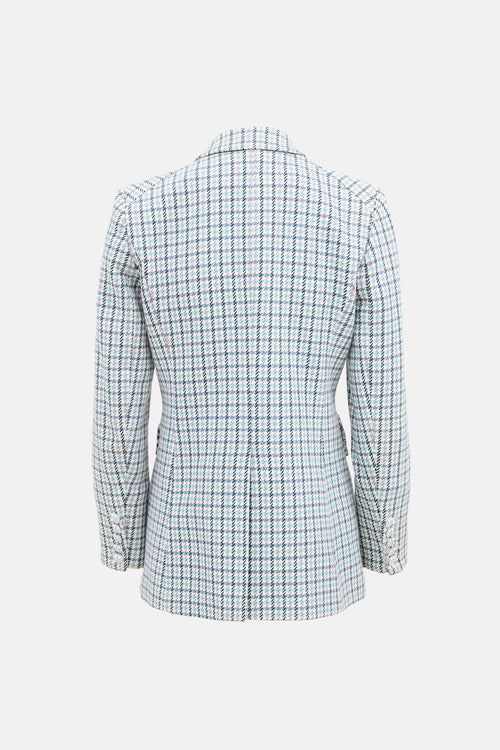 Veronica Beard Cotton Houndstooth Blazer