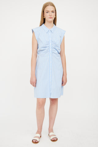 Alice + Olivia Blue & White Stripe Ferris Dress