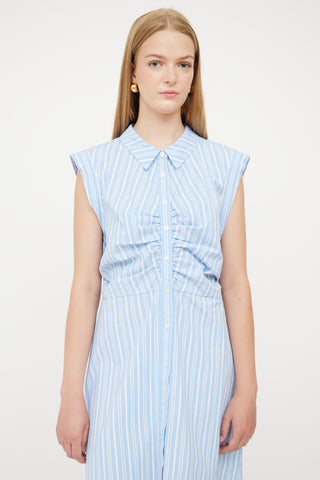 Alice + Olivia Blue & White Stripe Ferris Dress